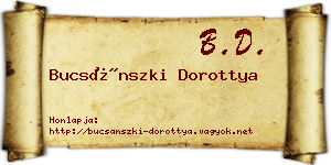 Bucsánszki Dorottya névjegykártya