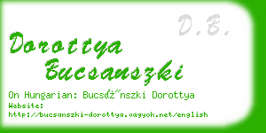 dorottya bucsanszki business card